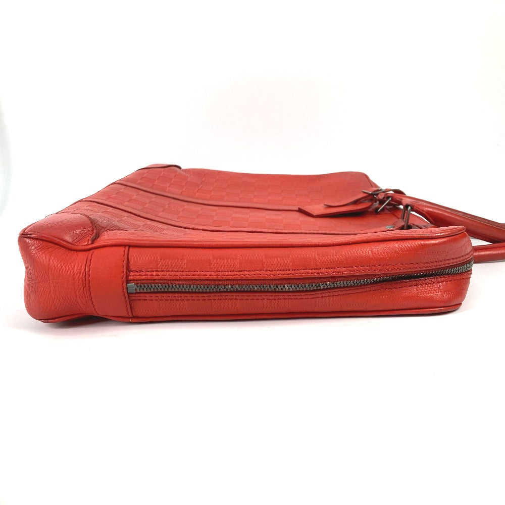 LOUIS VUITTON Business bag N41143 Damier Anfini Leather Red Damier Anfini Porto Document Voyage PDV mens  d