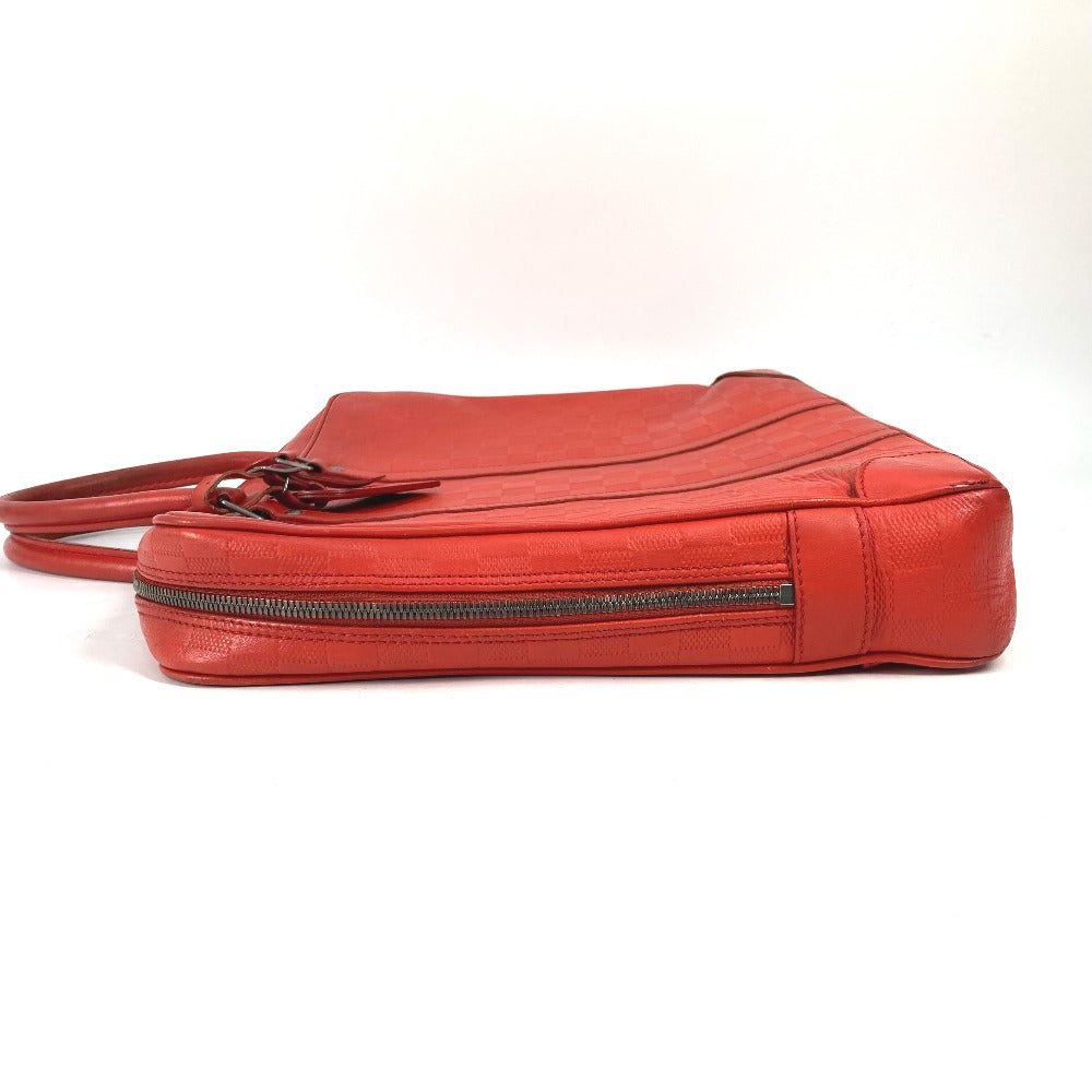 LOUIS VUITTON Business bag N41143 Damier Anfini Leather Red Damier Anfini Porto Document Voyage PDV mens  d