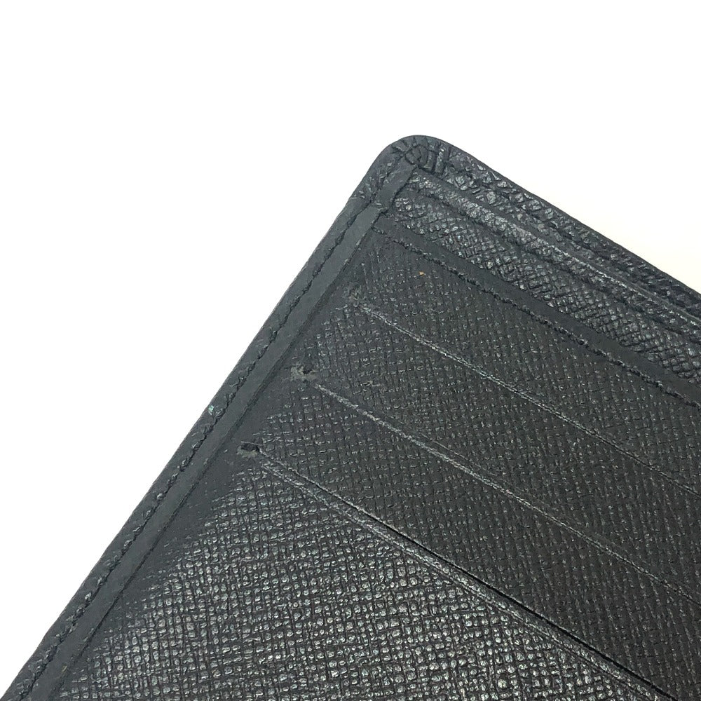 LOUIS VUITTON Folded wallet M30462 Taiga Leather black Porte Billets?Cartes Crdit