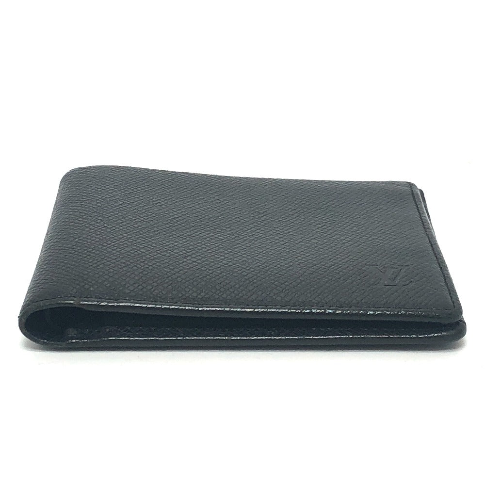 LOUIS VUITTON Folded wallet M30462 Taiga Leather black Porte Billets?Cartes Crdit