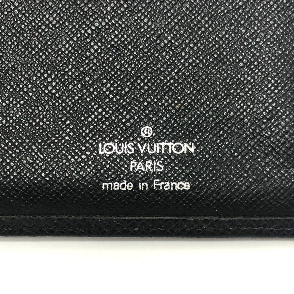 LOUIS VUITTON Folded wallet M30462 Taiga Leather black Porte Billets?Cartes Crdit