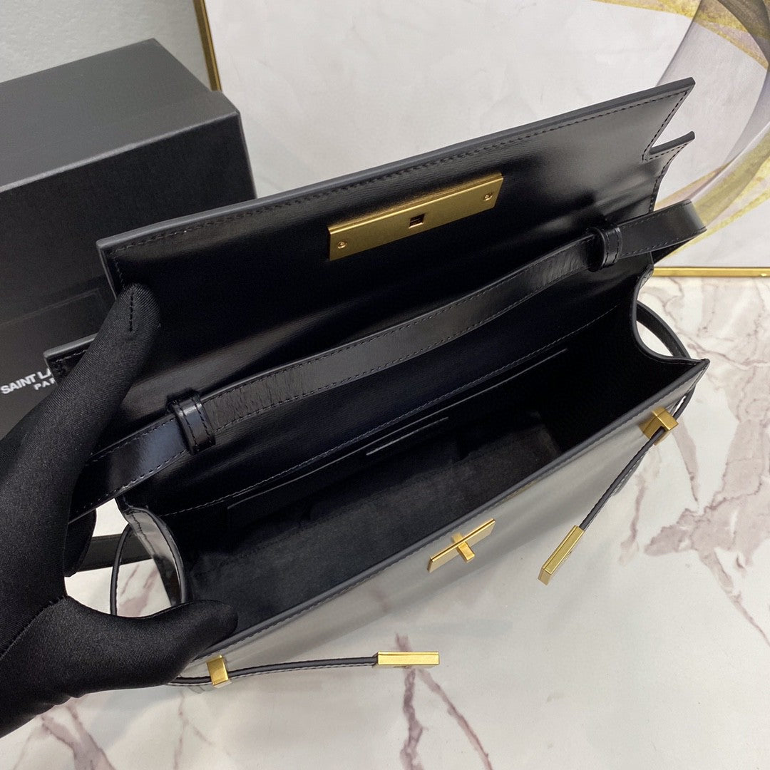 YSSL Manhattan Shoulder Bag In Box Black For Women 11in/29cm YSL 5792710SX0W1000
