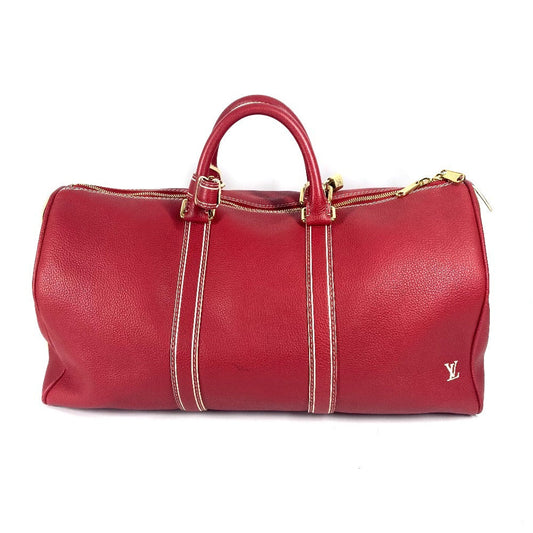 LOUIS VUITTON Boston Duffel bag M95137 leather Red Tobaco Keepall 50