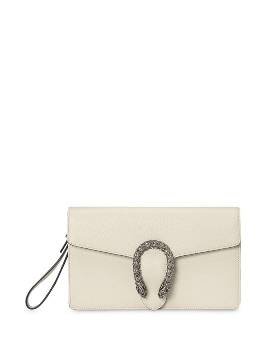 Gucci - Dionysus crystal-embellished clutch - women - Cotton/Leather/metal - One Size - White