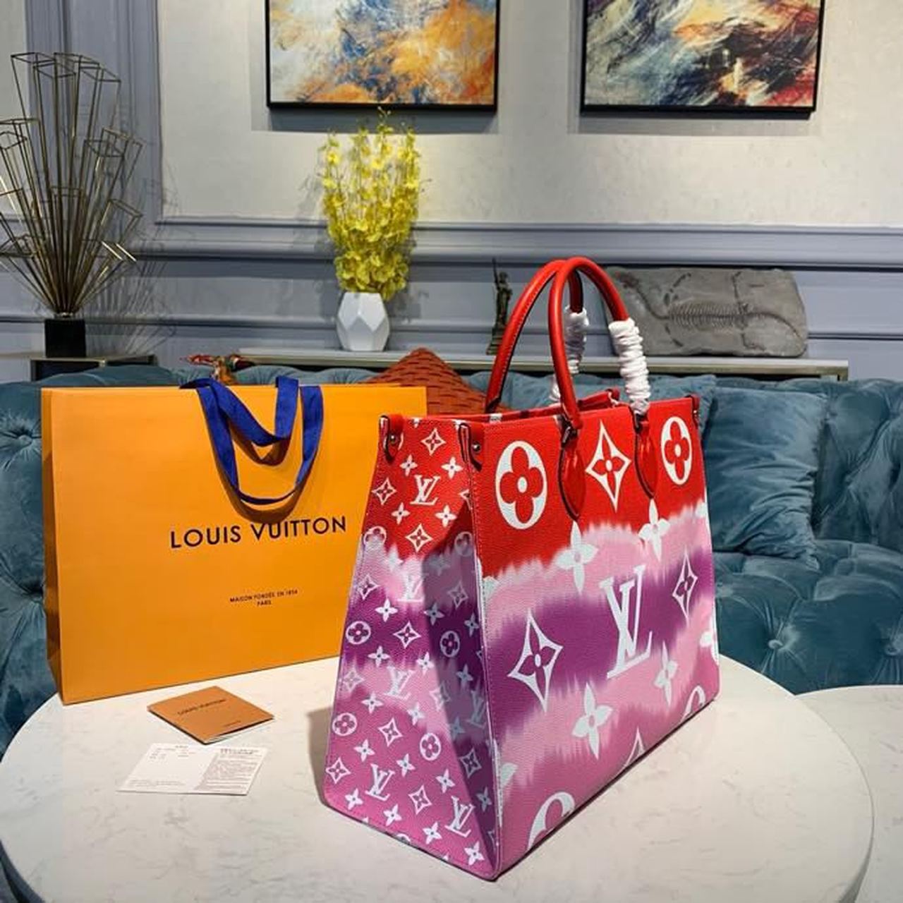 Top Quality Escale Onthego GM Tote Bag Red For Women,  Shoulder Bags 16.1in/41cm Top Quality M45121