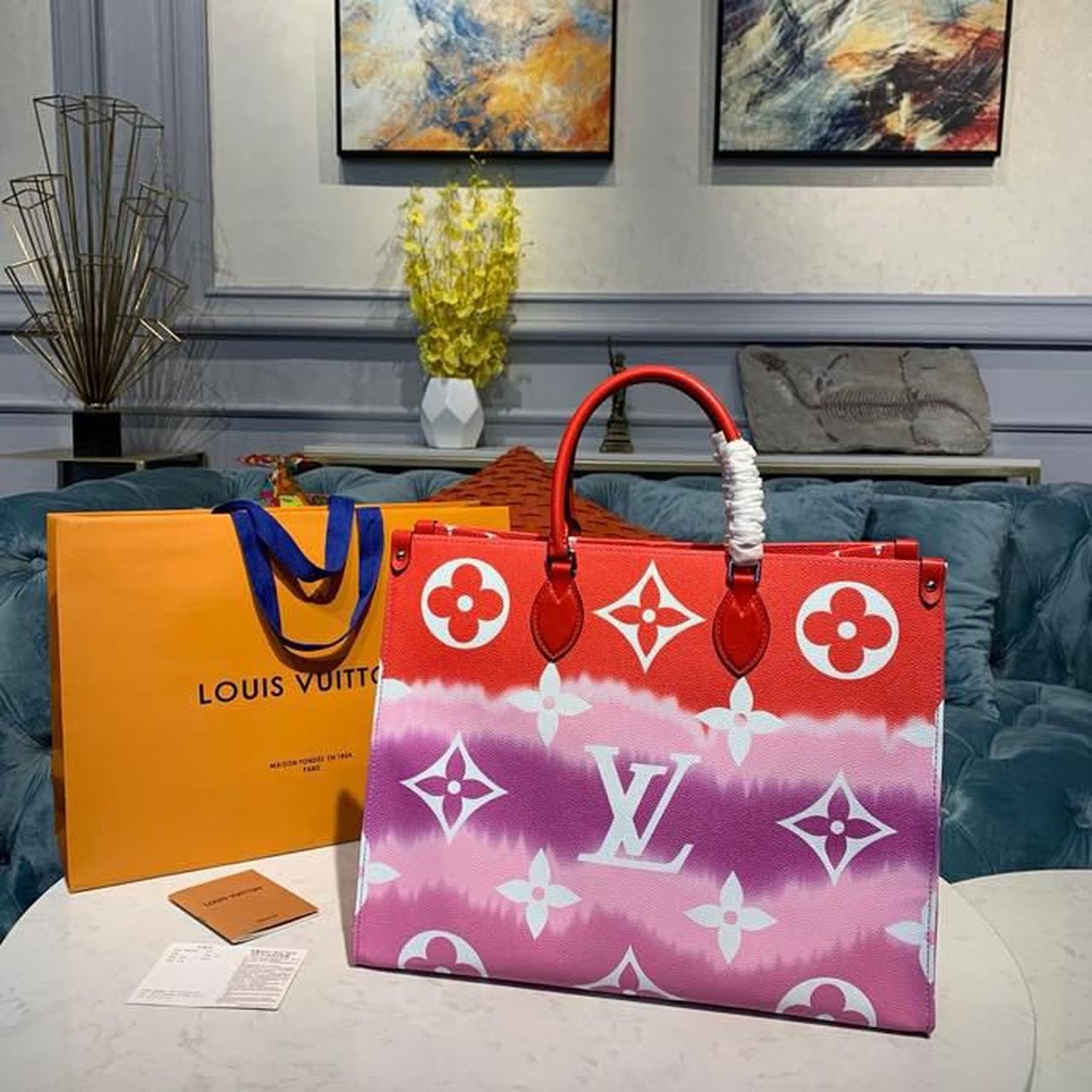 Top Quality Escale Onthego GM Tote Bag Red For Women,  Shoulder Bags 16.1in/41cm Top Quality M45121