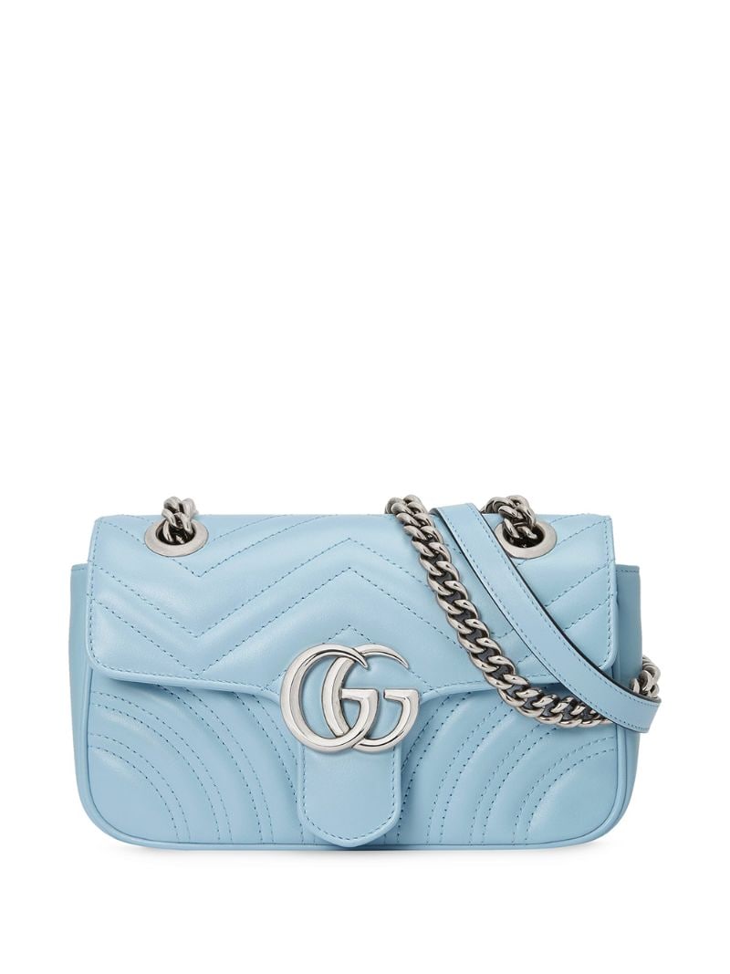 Gucci - GG Marmont matelassé mini bag - women - Leather/Viscose/Palladium Plated Brass - One Size - Blue