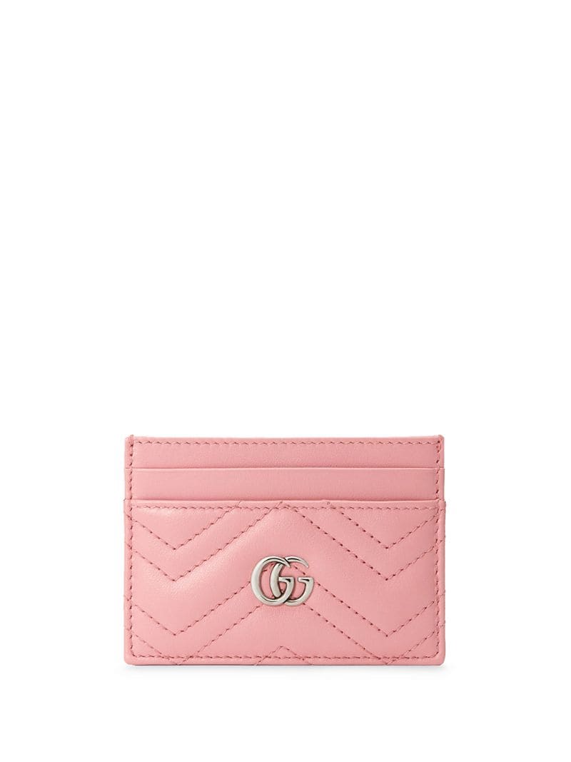 Gucci - GG Marmont cardholder - women - Leather/Viscose/Palladium Plated Brass - One Size - PINK