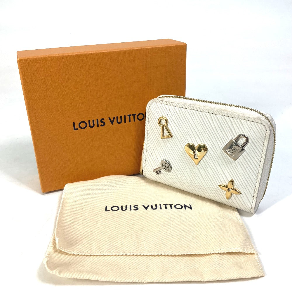 LOUIS VUITTON Coin case M63994 Epi Leather white epi love lock Zip around purse Women  d