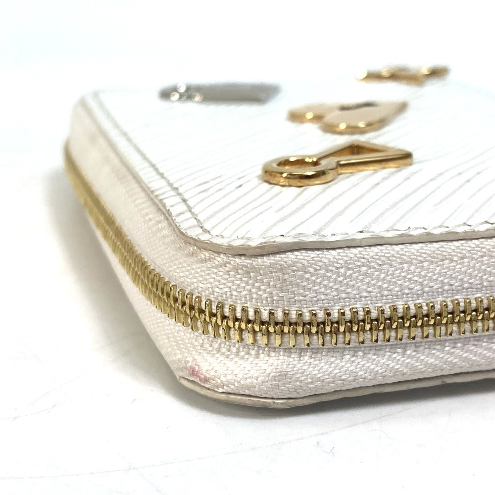 LOUIS VUITTON Coin case M63994 Epi Leather white epi love lock Zip around purse Women