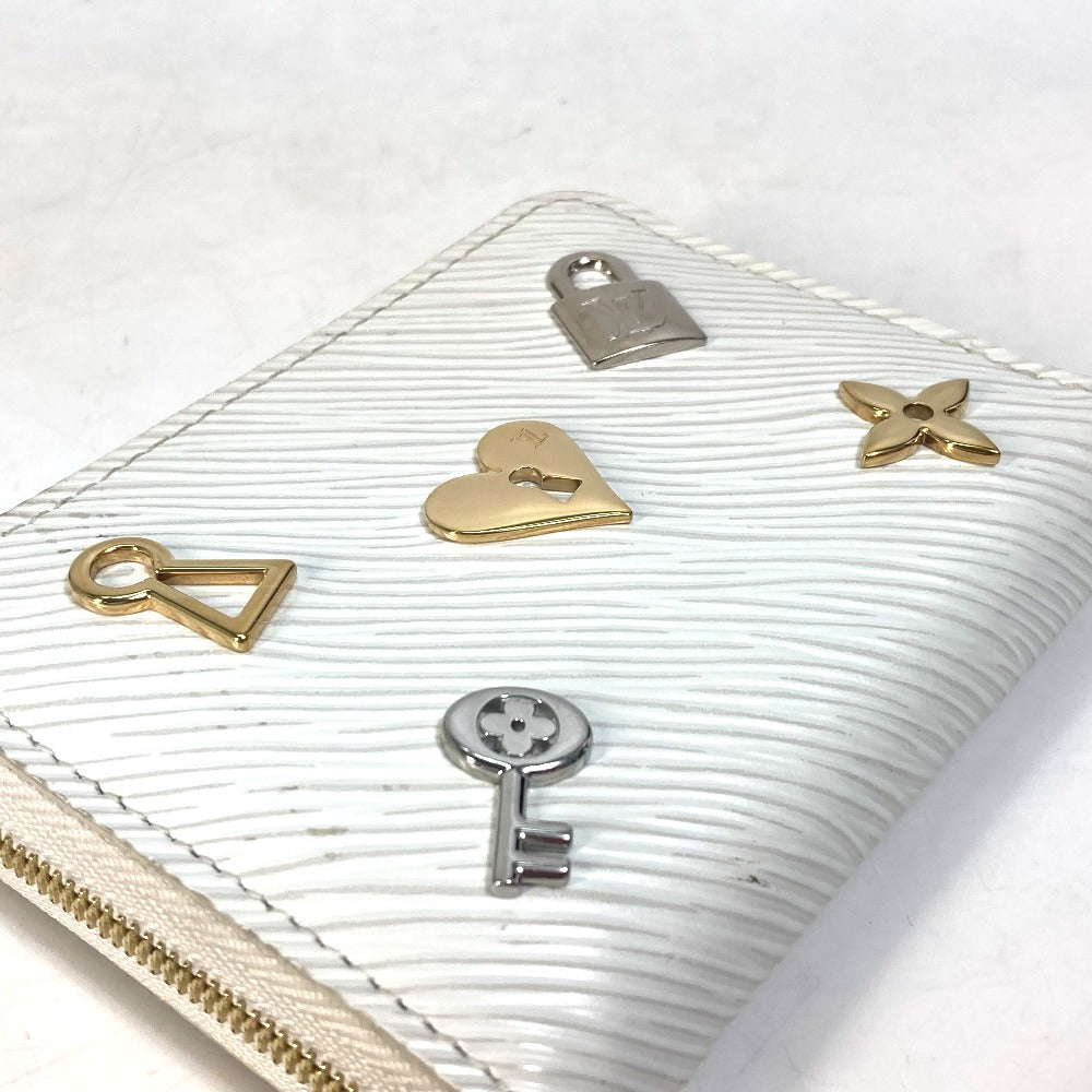 LOUIS VUITTON Coin case M63994 Epi Leather white epi love lock Zip around purse Women  d