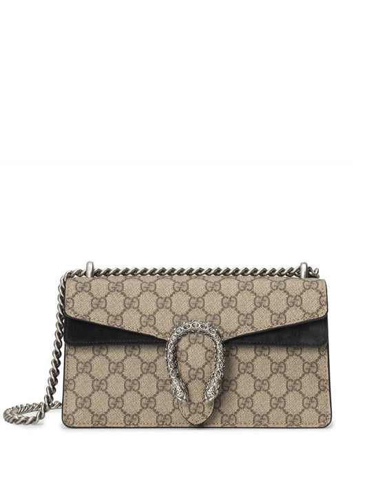 Gucci - small Dionysus shoulder bag - women - Suede/Crystal/Canvas - One Size - NEUTRALS