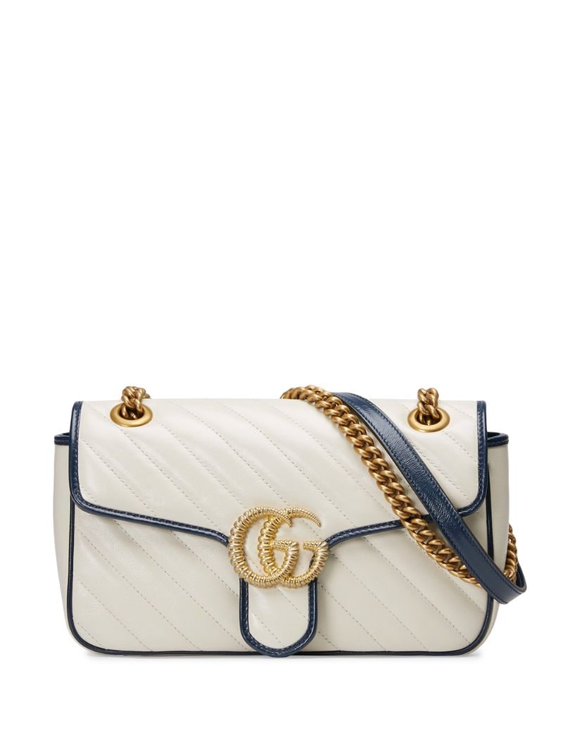 Gucci - small GG Marmont shoulder bag - women - Leather/Gold Plated Metal/Microfibre - One Size - White