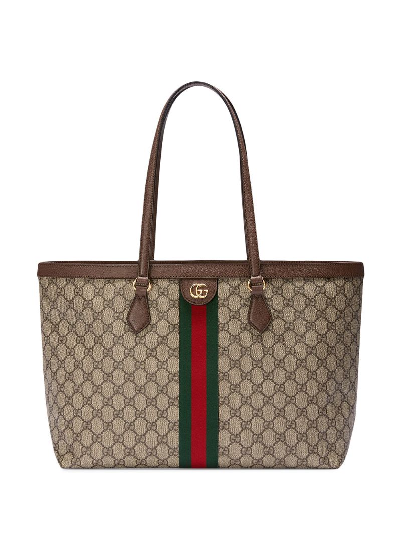 Gucci - medium Ophidia GG tote bag - women - Leather/Canvas/Gold Plated Metal/Fabric - One Size - NEUTRALS
