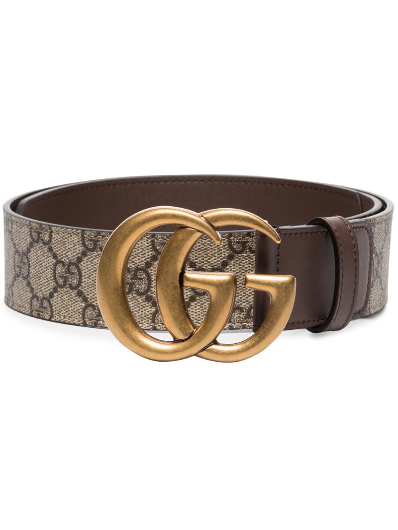 Gucci - GG Supreme Marmont belt - women - Leather/Brass - 75, 80, 85, 90, 95 - Brown