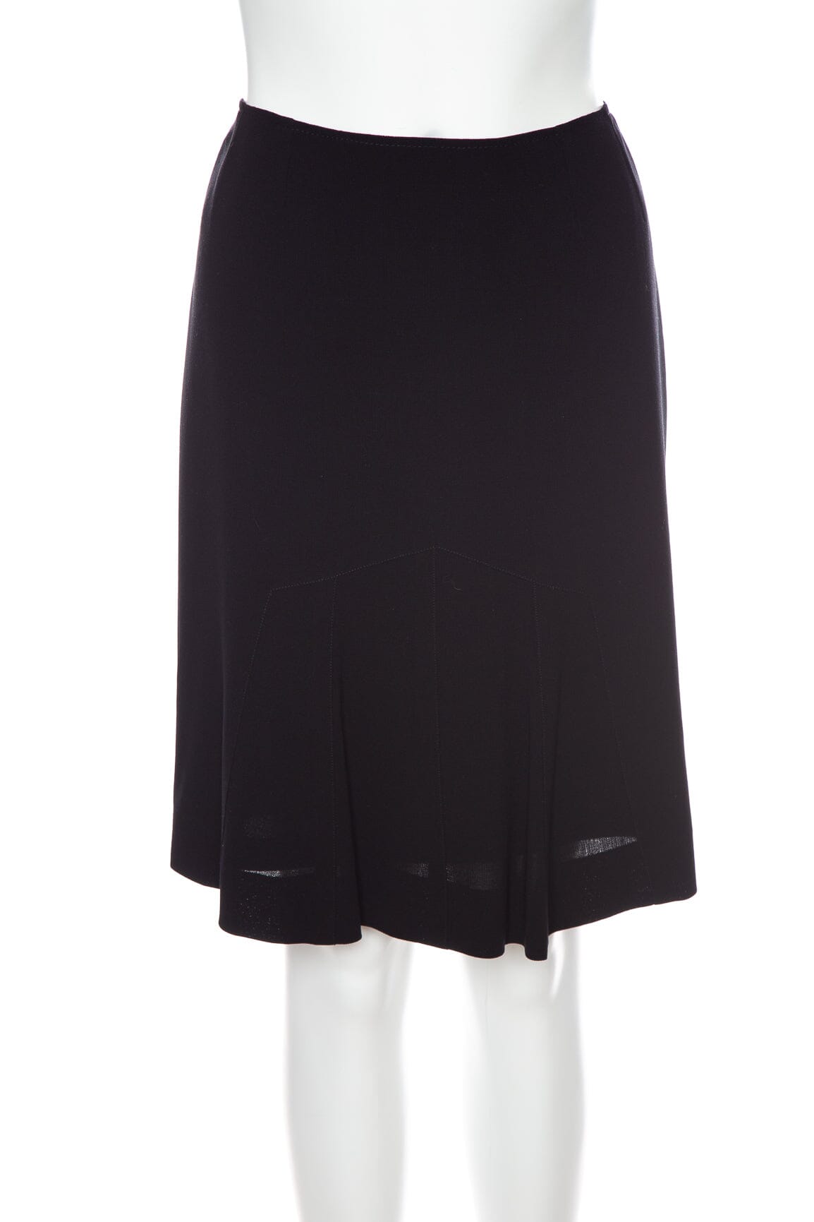 Chanel   Black Pleated Detail Skirt SZ 40