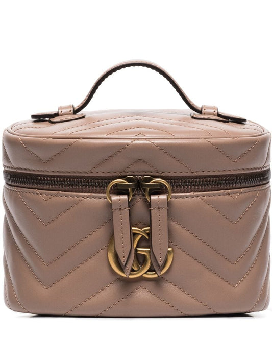 Gucci - mini Marmont quilted leather beauty case - women - Leather - One Size - NEUTRALS