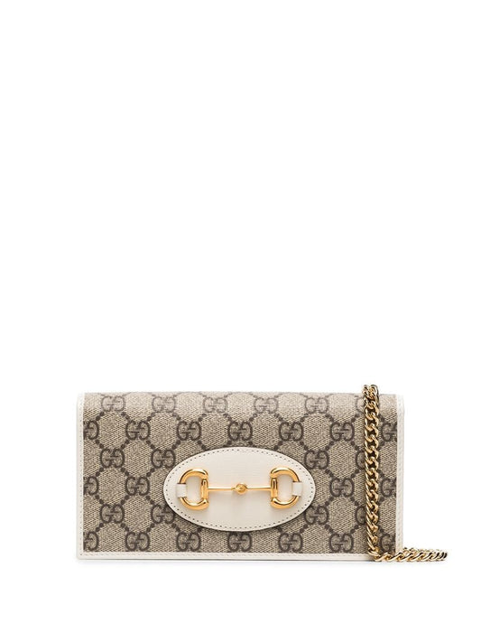 Gucci - Horsebit GG Supreme hanging wallet - women - Leather - One Size - White