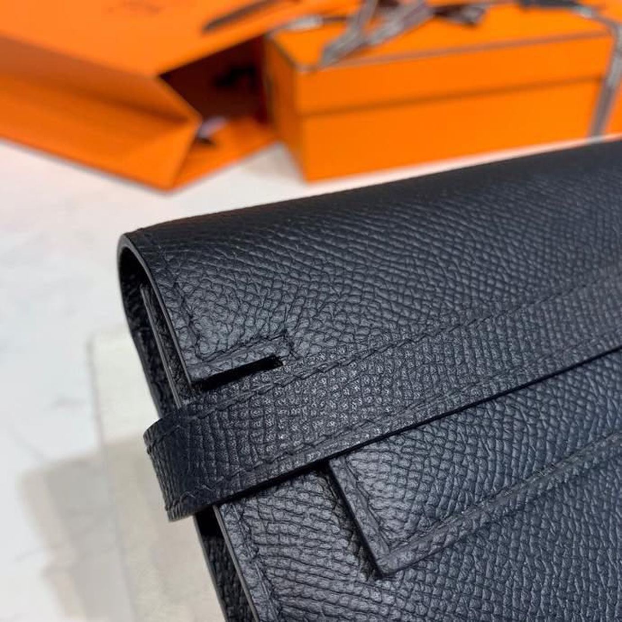 Top Quality Kelly Wallet To Go Woc Black With Gold Toned Hardware Bag For Women 8.2in/21cm