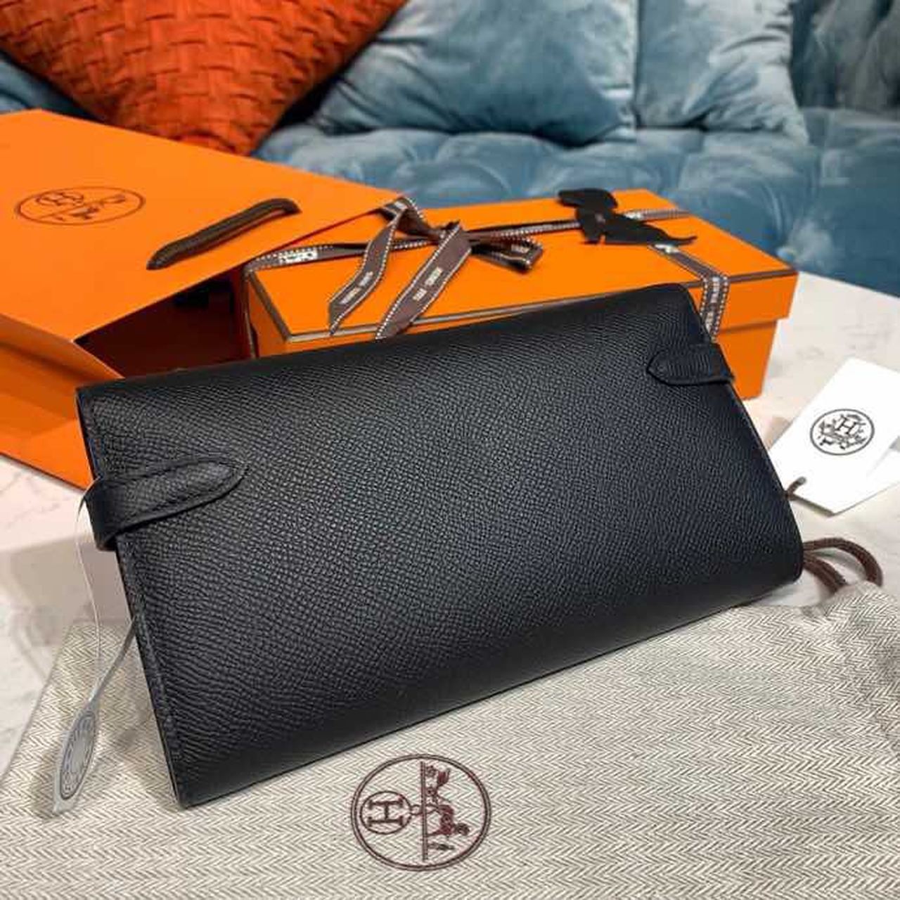 Top Quality Kelly Wallet To Go Woc Black With Gold Toned Hardware Bag For Women 8.2in/21cm