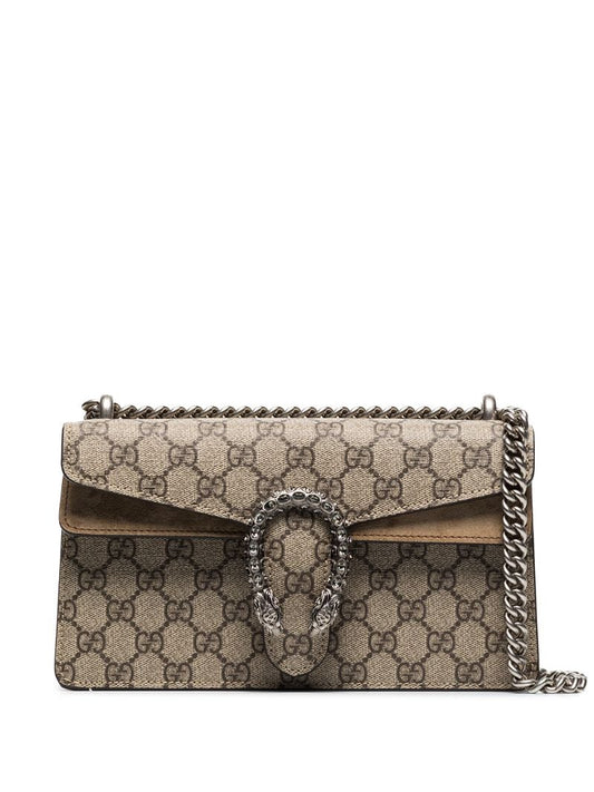 Gucci - Dionysus GG Supreme baguette shoulder bag - women - Suede/Other Fabrics - One Size - Brown