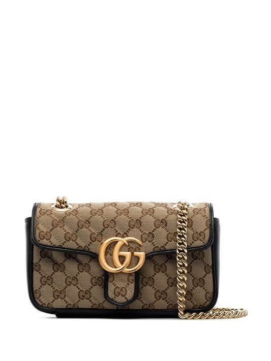 Gucci - mini Marmont GG Supreme shoulder bag - women - Leather/Canvas - One Size - NEUTRALS