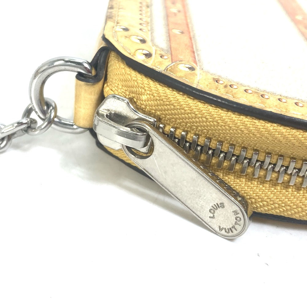 LOUIS VUITTON Coin case M52747 leather beige Wallet Coin Pocket with Chain Micro-Bowat-Shapo mens  d