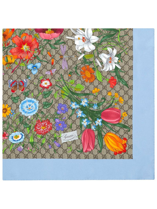 Gucci - GG Flora scarf - women - Silk - One Size - NEUTRALS