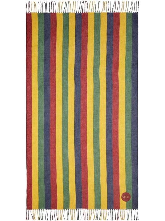 Gucci - Baiadera stripe print stole - men - Silk/Modal - One Size - yellow
