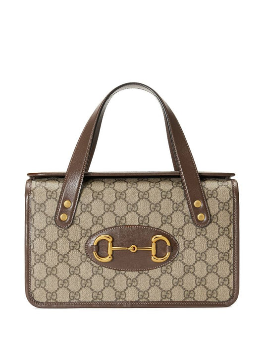 Gucci - Horsebit tote bag - women - Cotton/Linen/Flax/Leather/Canvas - One Size - NEUTRALS