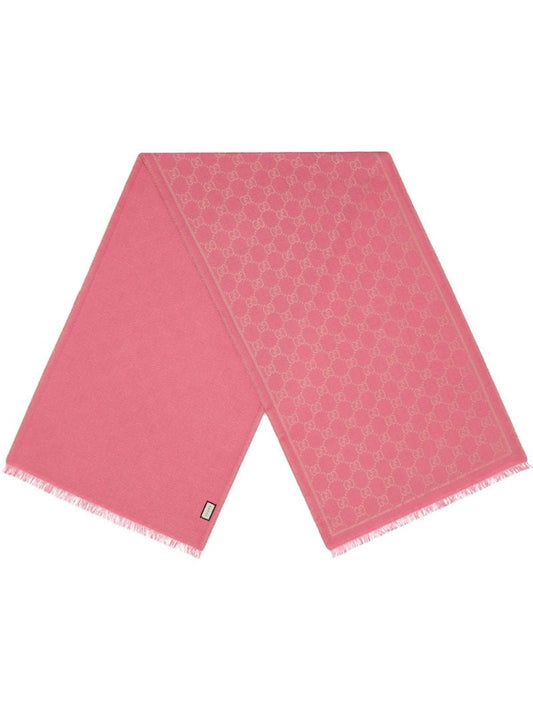 Gucci - GG lamé scarf - women - Modal/Wool/Metallic Fibre - One Size - PINK