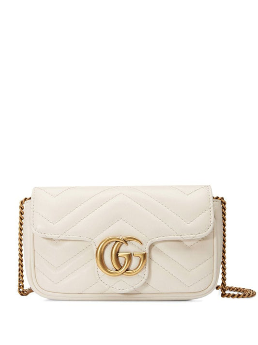 Gucci - super mini GG Marmont crossbody bag - women - Leather/Polyester/Microfibre - One Size - White
