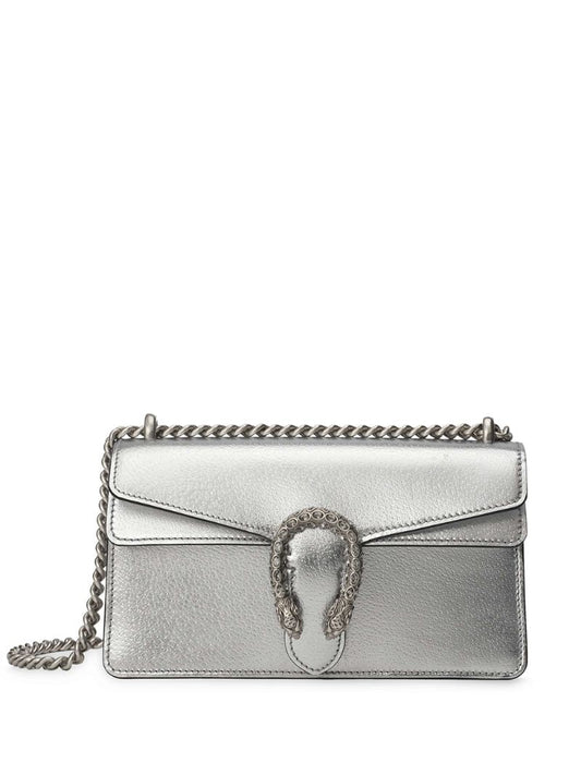 Gucci - small Dionysus shoulder bag - women - Leather/Crystal/Microfibre - One Size - SILVER