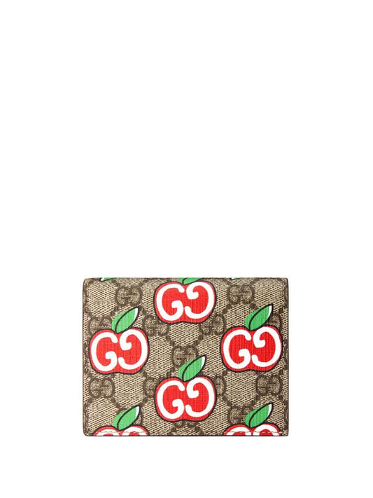 Gucci - Chinese Valentine's Day GG Supreme wallet - women - Leather/Viscose/Canvas - One Size - Neutrals