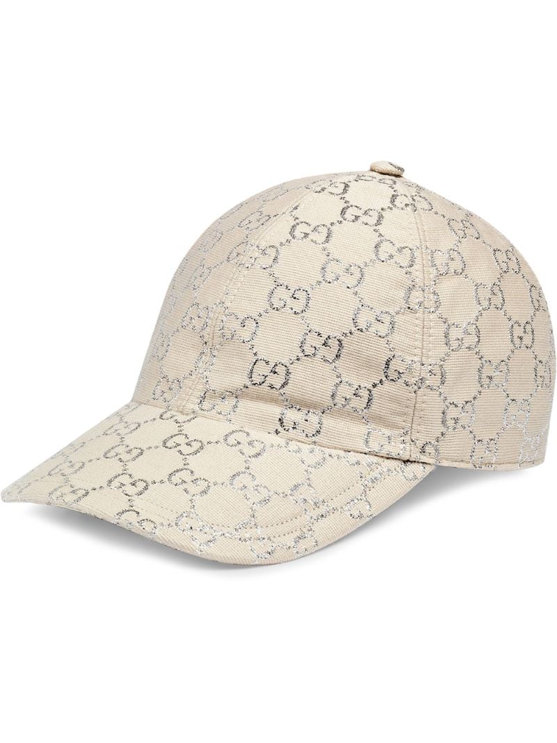 Gucci - GG jacquard-woven baseball cap - women - Metallic Fibre - M, L, S - White