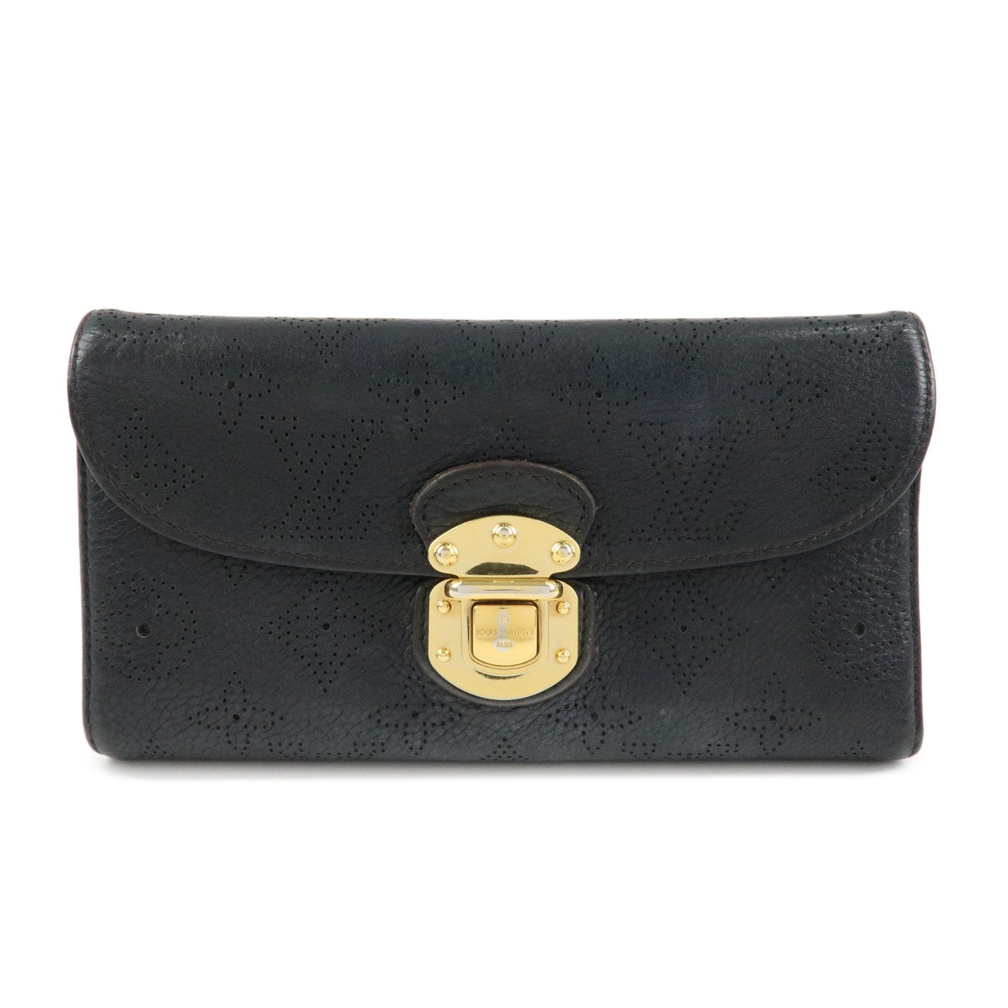 Louis Vuitton Monogram Mahina Portefeuilles Amelia Wallet Noir M95549  d