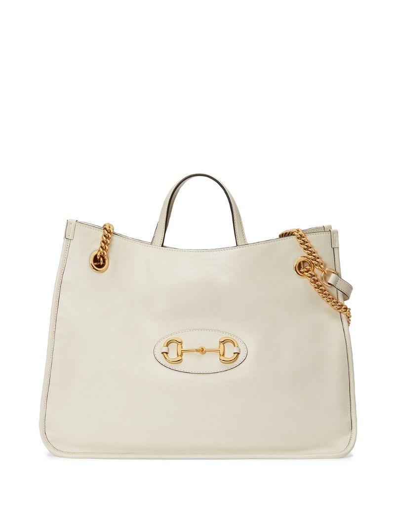Gucci - Gucci 1955 Horsebit tote bag - women - Cotton/Leather - One Size - White