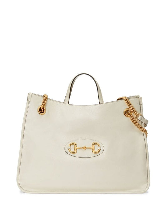 Gucci - Gucci 1955 Horsebit tote bag - women - Cotton/Leather - One Size - White