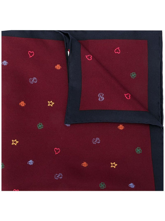 Gucci - Symbols printed pocket square - men - Silk - One Size - Red