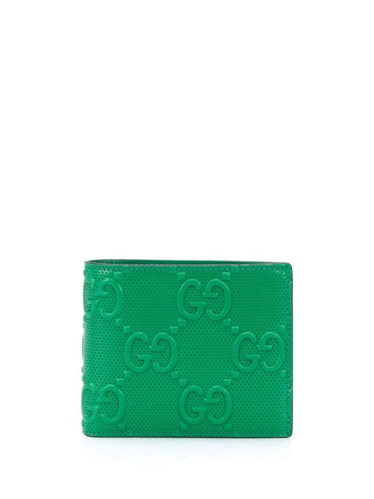 Gucci - GG embossed cardholder wallet - men - Calf Leather - One Size - Green