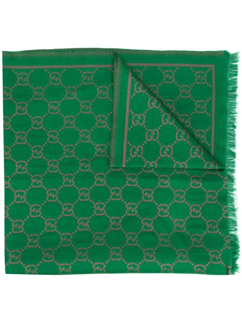 Gucci - GG jacquard shawl - women - Modal/Viscose/Wool/Metallic Fibre - One Size - Green