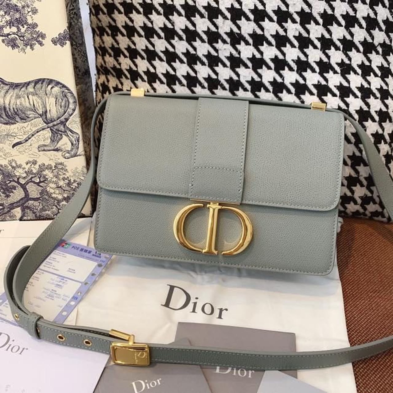 Top Quality MeTop Qualityum 30 Montaigne Bag Blue-Gray Box For Women 24cm/9in CD