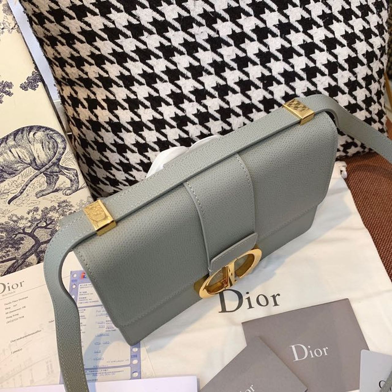 Top Quality MeTop Qualityum 30 Montaigne Bag Blue-Gray Box For Women 24cm/9in CD