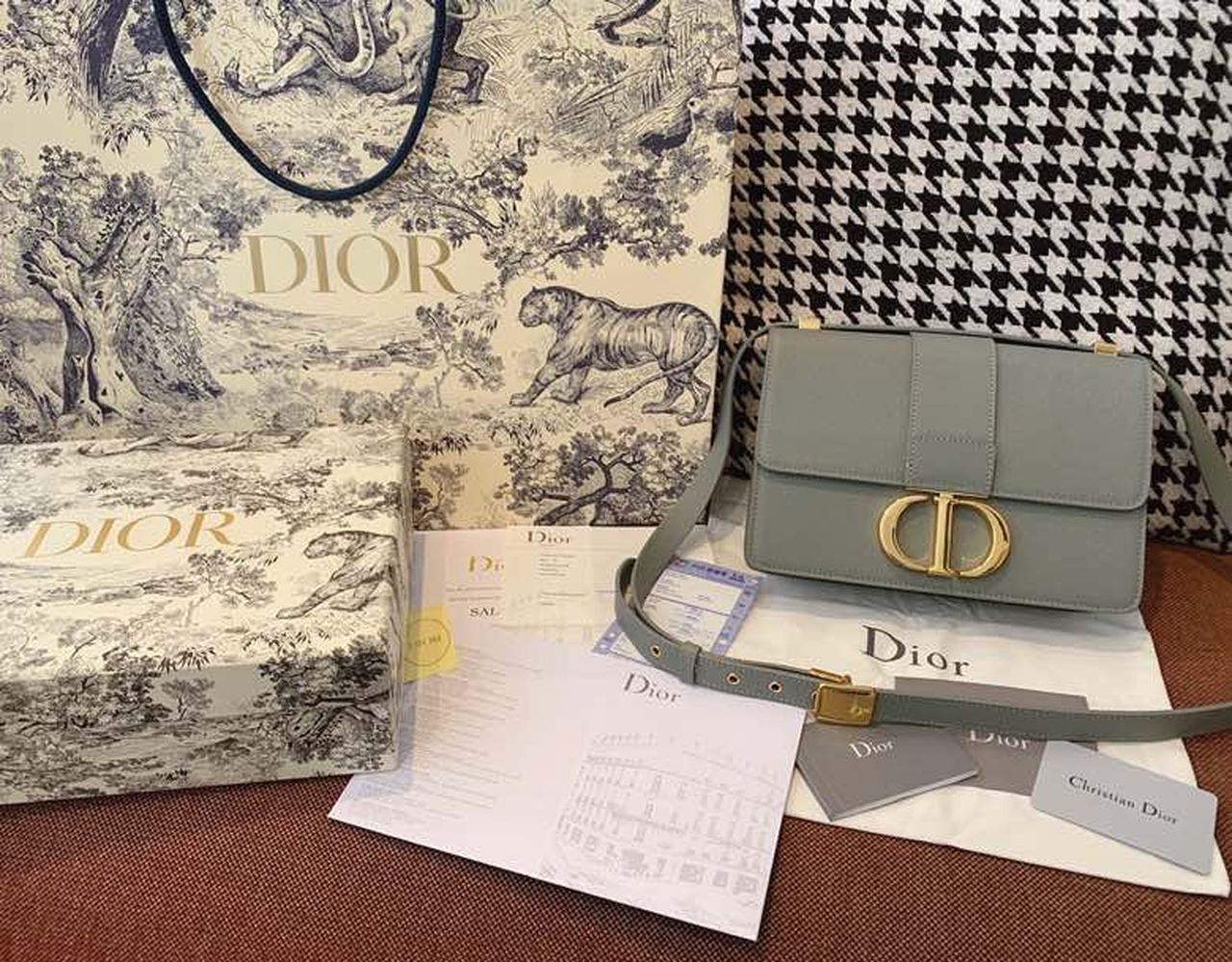Top Quality MeTop Qualityum 30 Montaigne Bag Blue-Gray Box For Women 24cm/9in CD