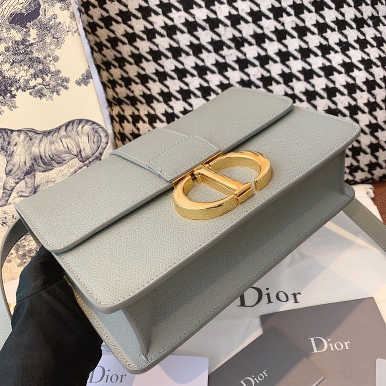 Top Quality MeTop Qualityum 30 Montaigne Bag Blue-Gray Box For Women 24cm/9in CD