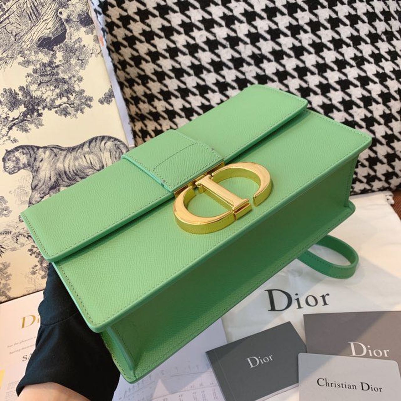 Top Quality 30 Montaigne Chained Bag Deep Mint Green Box For Women 24cm/9in CD