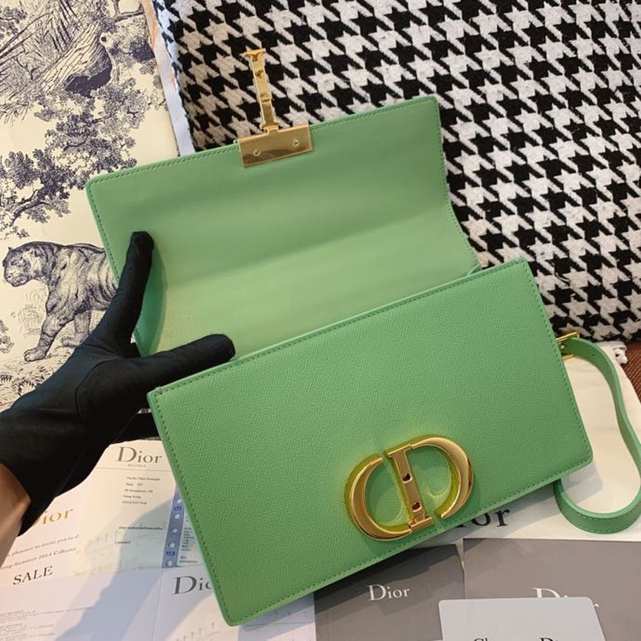 Top Quality 30 Montaigne Chained Bag Deep Mint Green Box For Women 24cm/9in CD