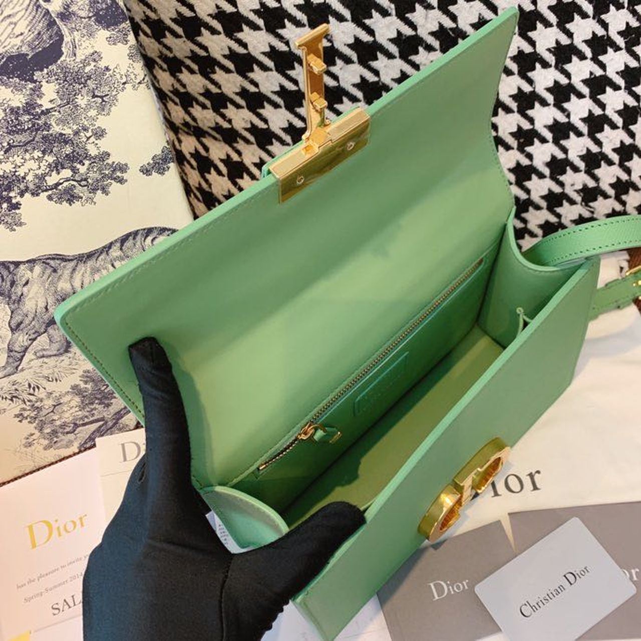 Top Quality 30 Montaigne Chained Bag Deep Mint Green Box For Women 24cm/9in CD