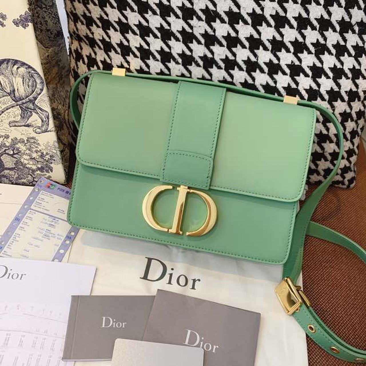Top Quality MeTop Qualityum 30 Montaigne Bag Deep Mint Green Box For Women 24cm/9in CD