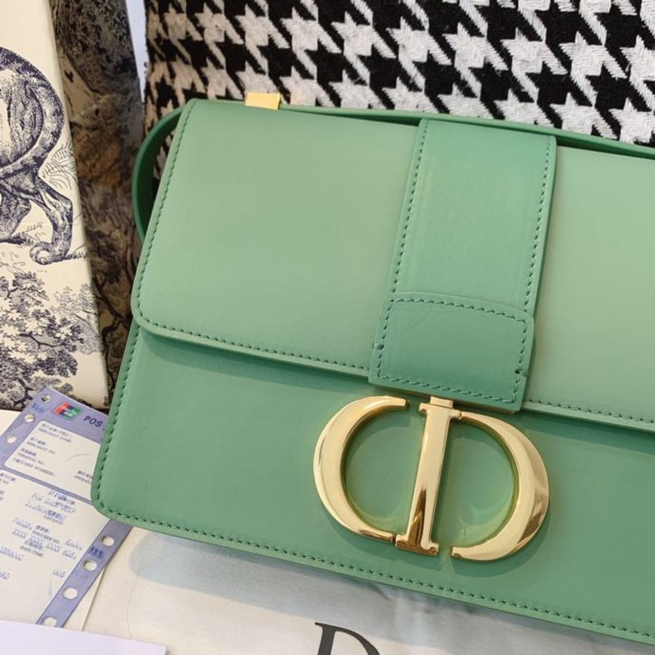 Top Quality MeTop Qualityum 30 Montaigne Bag Deep Mint Green Box For Women 24cm/9in CD